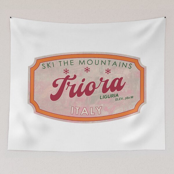 Item preview, Triora, Italy, Liguria, Ski, textured skiing badge designed and sold by Wanderful-roads.