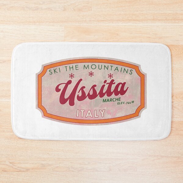 Item preview, Ussita, Italy, Marche, Ski, textured skiing badge designed and sold by Wanderful-roads.