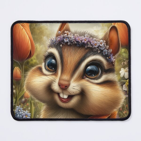 Item preview, Cute Chipmunk with Flower Crown designed and sold by PetsArt.