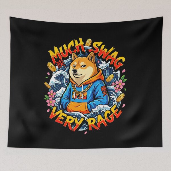 Item preview, Hip Hop Shiba Inu Gold Chain Waves  designed and sold by Tong4130.
