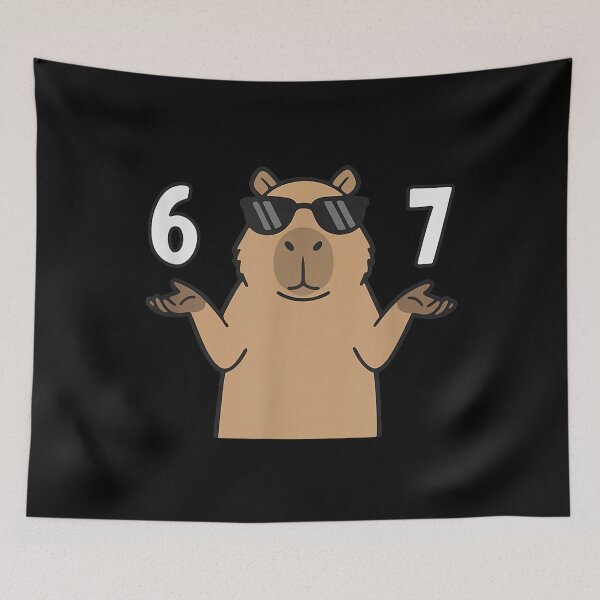 Item preview, 67 Meme Capybara Shirt 6 7 Hand Gesture Kids Slang Six Seven Art for Men Women Kids , Capybara Gift Lover  designed and sold by DZIRI NAJAT.