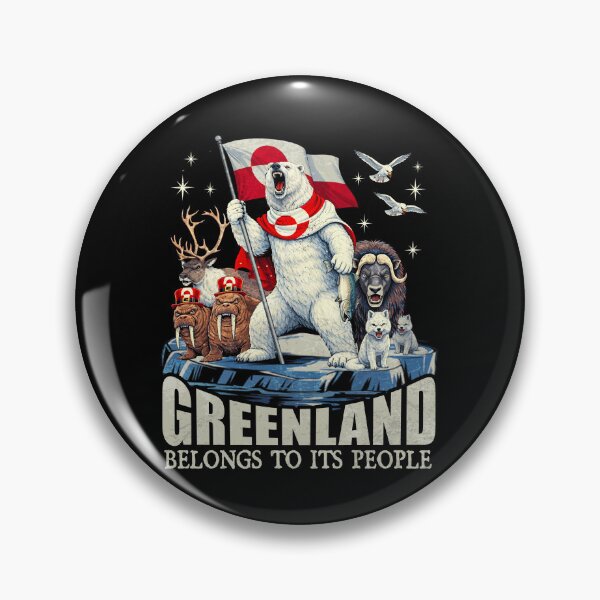 Item preview, Greenland Belongs To Its People – Distressed Flag Statement Graphic designed and sold by PrettyInk.