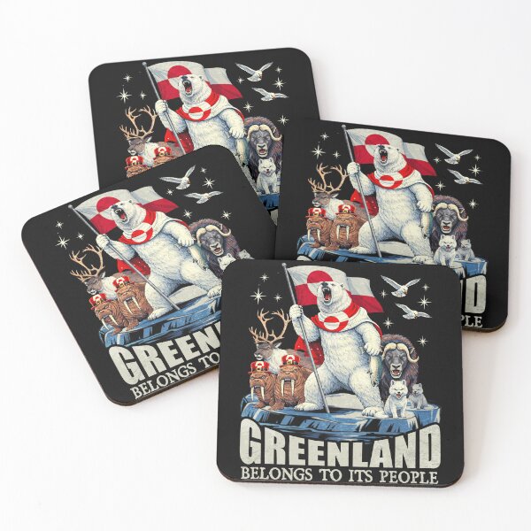 Item preview, Greenland Belongs To Its People – Distressed Flag Statement Graphic designed and sold by PrettyInk.
