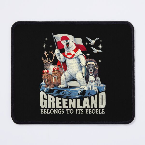 Item preview, Greenland Belongs To Its People – Distressed Flag Statement Graphic designed and sold by PrettyInk.