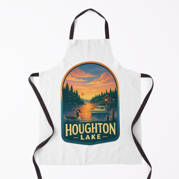 Item preview, Houghton Lake Michigan Sunset with Cabin and Boat designed and sold by Aryabek.