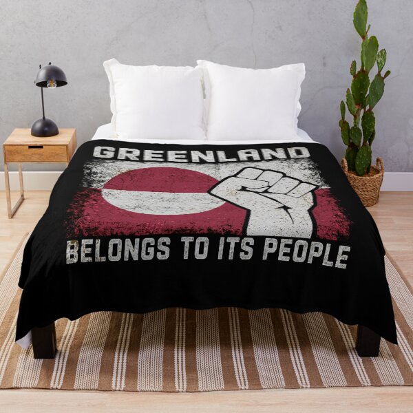 Item preview, Greenland Belongs To Its People – Distressed Flag Statement Graphic designed and sold by PrettyInk.
