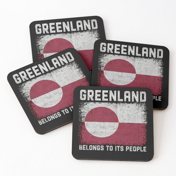 Item preview, Greenland Belongs To Its People – Distressed Flag Statement Graphic designed and sold by PrettyInk.