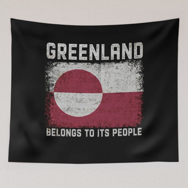 Item preview, Greenland Belongs To Its People – Distressed Flag Statement Graphic designed and sold by PrettyInk.