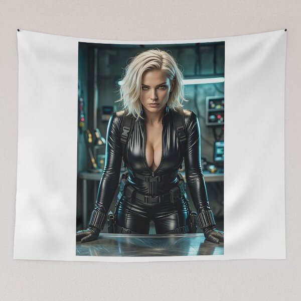 Item preview, Blonde operative in tactical latex suit in lab designed and sold by CathryneDelamort.