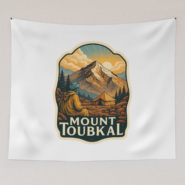 Item preview, Mount Toubkal Morocco with Tent and Sunrise designed and sold by Aryabek.