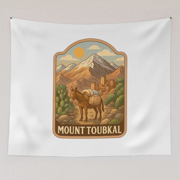 Item preview, Mount Toubkal Morocco with Donkey and Mountain Trail designed and sold by Aryabek.