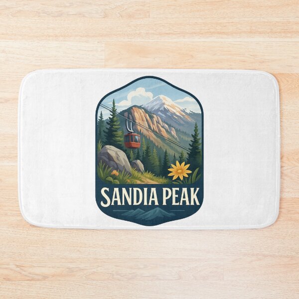 Item preview, Sandia Peak New Mexico with Tramway and Wildflowers designed and sold by Aryabek.