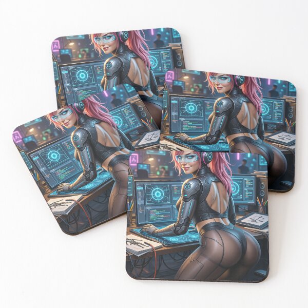 Item preview, Cathrynedelamort Cybernetic Justice At Desk designed and sold by CathryneDelamort.