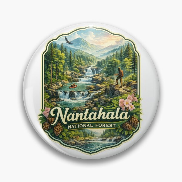 Artikelvorschau, Nationalwald Nantahala mit Fluss, Wanderwegen und Rafting – Westliches North Carolina entworfen und verkauft von StampMyPassport.