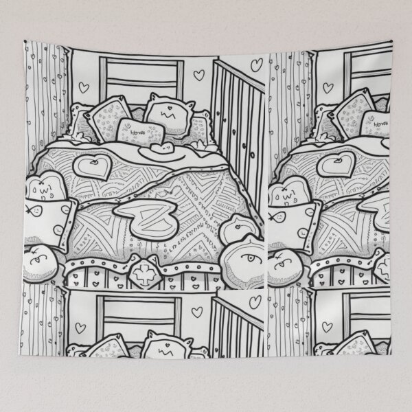 Item preview, Part 5 Cozy Hearts Coloring Page – Relaxing Black and White Line Art designed and sold by Kookyclan.