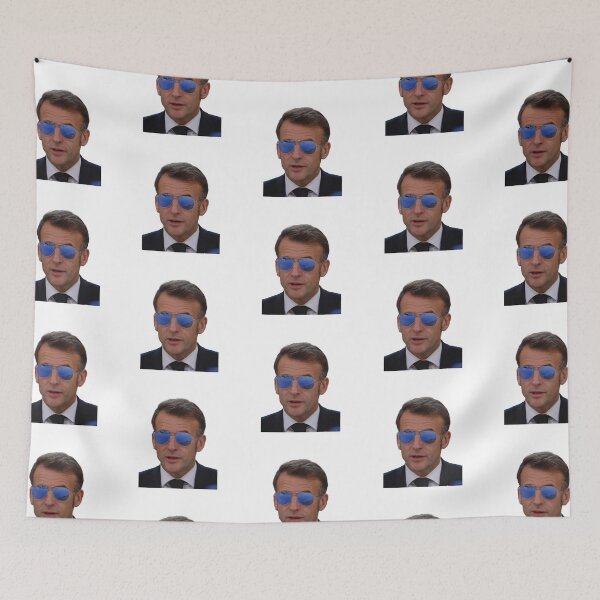 Item preview, Even Emmanuel Macron wearing sunglasses designed and sold by Crealice.