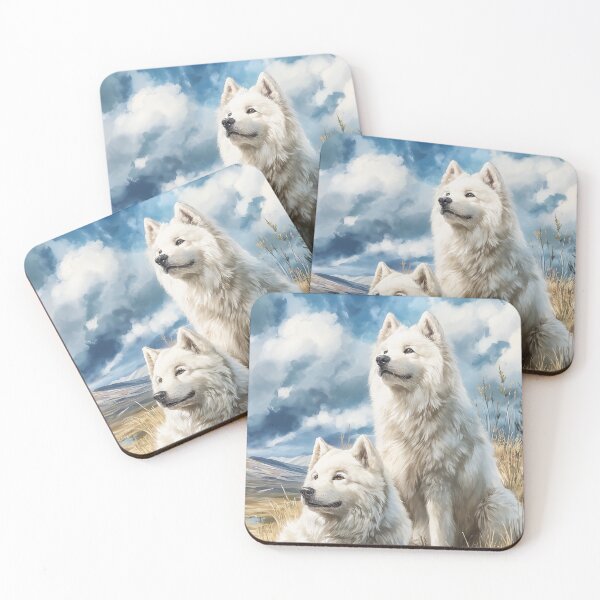 Item preview, Two Samoyed dogs designed and sold by PetsArt.