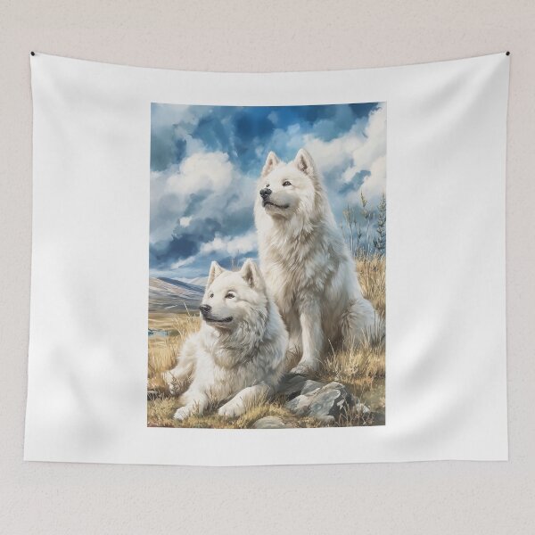 Item preview, Two Samoyed dogs designed and sold by PetsArt.