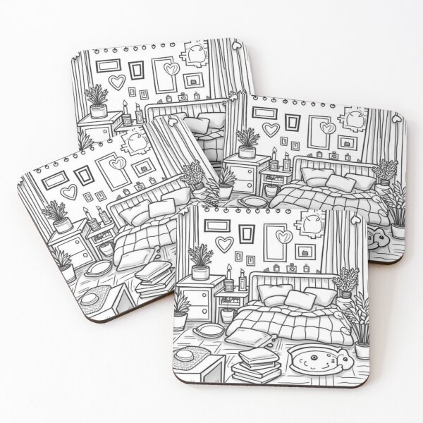 Item preview, Part 6 Cozy Hearts Coloring Page – Relaxing Black and White Line Art designed and sold by Kookyclan.