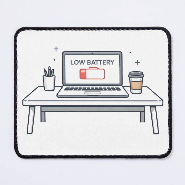 Item preview, Low Battery – Funny Remote Work & Office Burnout Desk Design designed and sold by Hischers Solution.