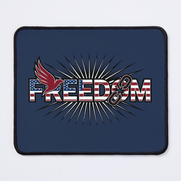 Item preview, FREEDOM Burst – Patriotic Flag Typography with Dove and Broken Chain designed and sold by THE-DAILY-DRIPS.
