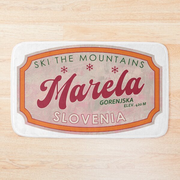 Item preview, Marela, Slovenia, Gorenjska, Ski, textured skiing badge designed and sold by Wanderful-roads.