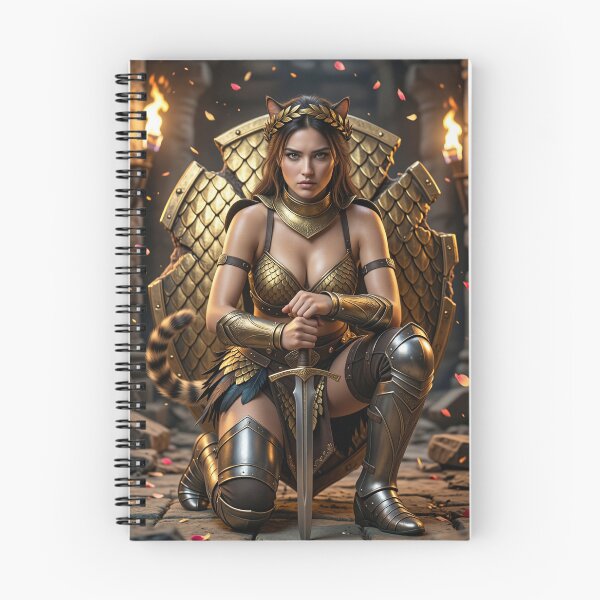 Item preview, Cat Girl Knight Kneels for Justice in Temple designed and sold by CathryneDelamort.