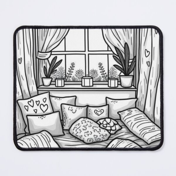 Item preview, Part 7 Cozy Hearts Coloring Page – Relaxing Black and White Line Art designed and sold by Kookyclan.