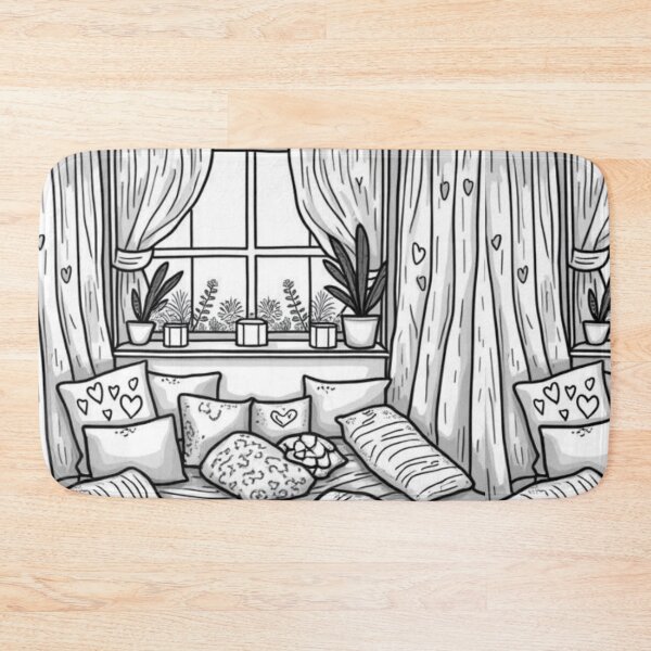 Item preview, Part 7 Cozy Hearts Coloring Page – Relaxing Black and White Line Art designed and sold by Kookyclan.