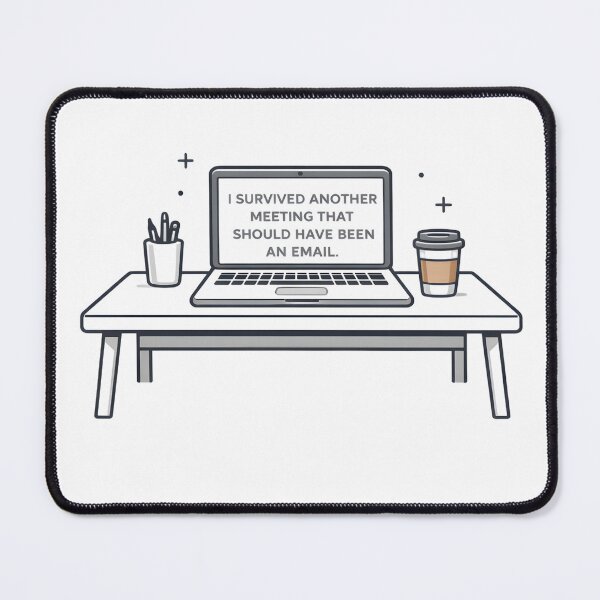 Item preview, I Survived Another Meeting That Should Have Been an Email – Funny Office Life Desk Design designed and sold by Hischers Solution.