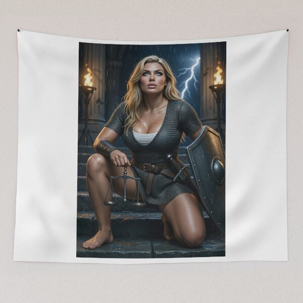 Item preview, Astrid Guardian of Justice in a Stormy Temple designed and sold by CathryneDelamort.