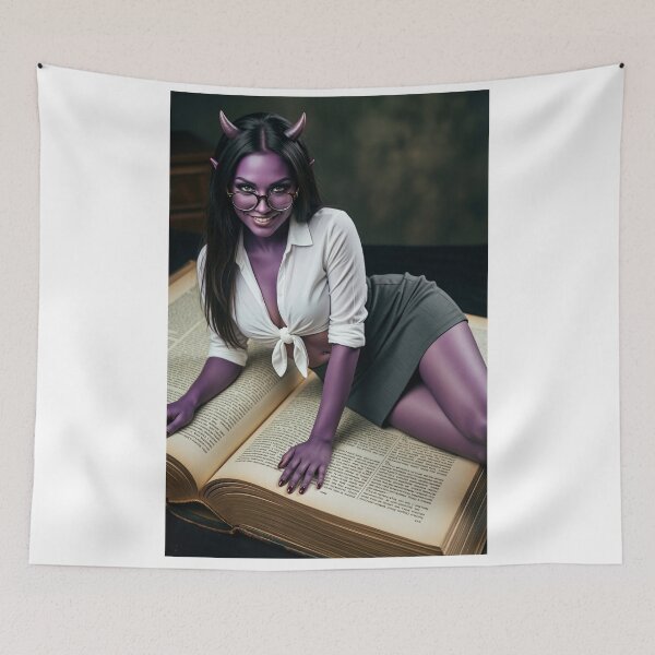 Item preview, Purple Demon Justice Secretary on Massive Book designed and sold by CathryneDelamort.