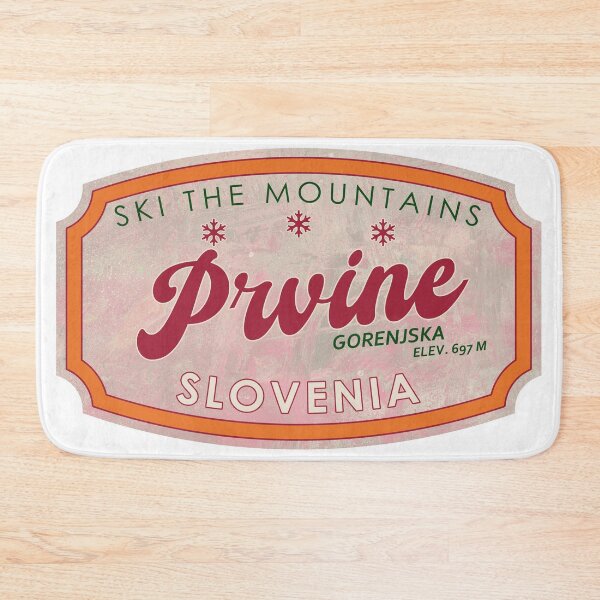 Item preview, Prvine, Slovenia, Gorenjska, Ski, textured skiing badge designed and sold by Wanderful-roads.