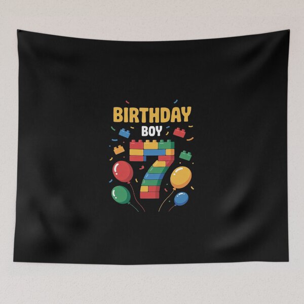 Item preview, Kids 7 Year Old Building Blocks Master builder 7th Birthday Boy designed and sold by SyntaxClaw.