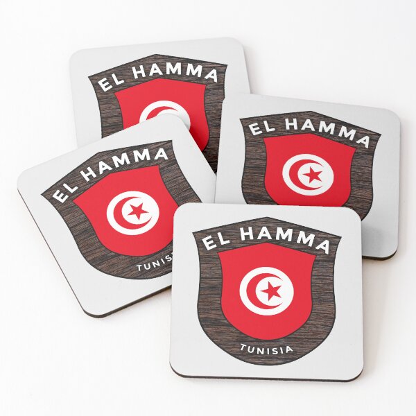 Item preview, El Hamma Tunisia | Flag Shield Travel Emblem designed and sold by World Designs.