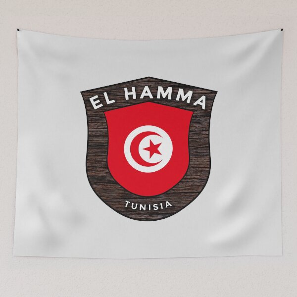 Item preview, El Hamma Tunisia | Flag Shield Travel Emblem designed and sold by World Designs.