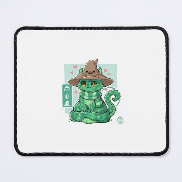 Item preview, Green Snake Inspired Wizard Cat Fantasy Art designed and sold by Valeva007.