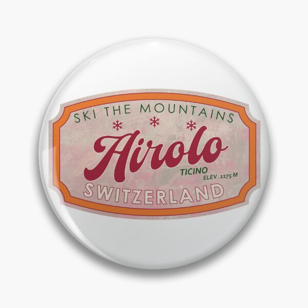 Artikelvorschau, Airolo, Schweiz, Tessin, Ski, strukturiertes Skiabzeichen entworfen und verkauft von Wanderful-roads.