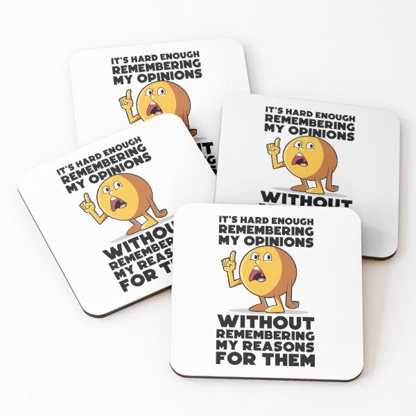 Item preview, Confused emoji sarcastic quote – “It’s hard enough remembering my opinions” funny relatable design (on light colors) designed and sold by messy-nessie.