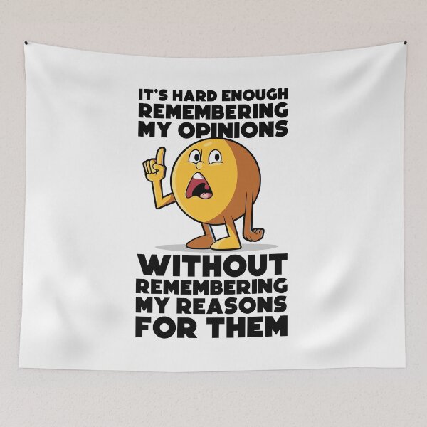 Item preview, Confused emoji sarcastic quote – “It’s hard enough remembering my opinions” funny relatable design (on light colors) designed and sold by messy-nessie.
