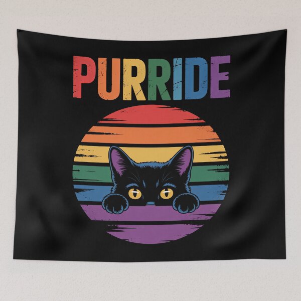Item preview, Pride Cat Gay LGBTQ Rainbow Flag designed and sold by TikCore.