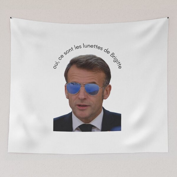 Item preview, Even Emmanuel Macron wearing sunglasses designed and sold by Crealice.