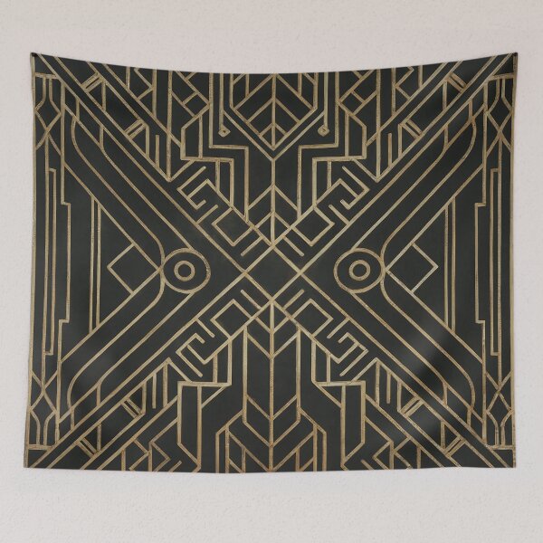 Item preview, Black and Gold Art Deco Geometric Pattern | Luxury 1920s Glam Seamless Design designed and sold by Tamas Das.