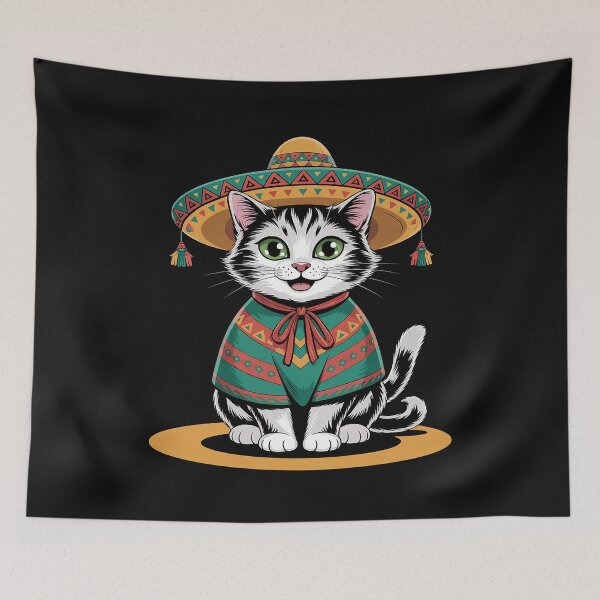Item preview, funny Cinco De Mayo Cat Sombrero Poncho Men Women boys designed and sold by lamsaoniutoi.