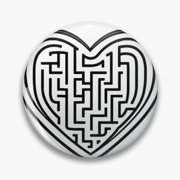 Item preview, Heart shaped mazes Relaxing Black and White Line Art designed and sold by Kookyclan.