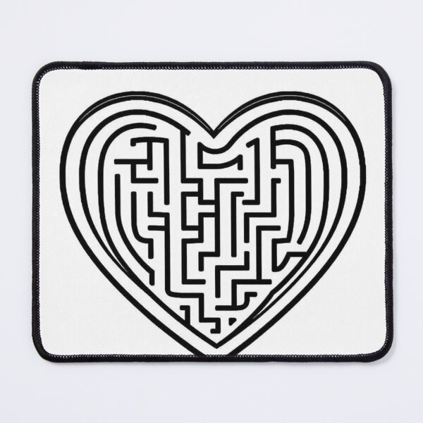 Item preview, Heart shaped mazes Relaxing Black and White Line Art designed and sold by Kookyclan.