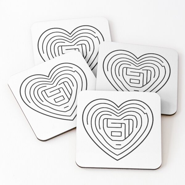 Item preview, Lybirth shaped mazes Relaxing Black and White Line Art designed and sold by Kookyclan.