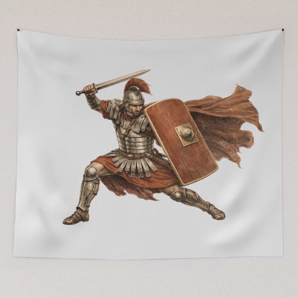 Item preview, Roman Legionnaire Battle Warrior Art designed and sold by Retr0Tshirts.