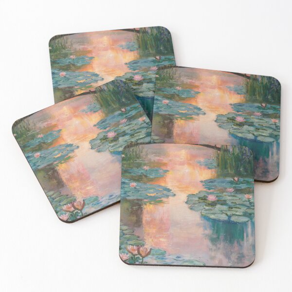 Item preview, Claude Monet Water Lilies Painting | Impressionist Pond with Bridge | Tranquil Fine Art Print designed and sold by Tamas Das.