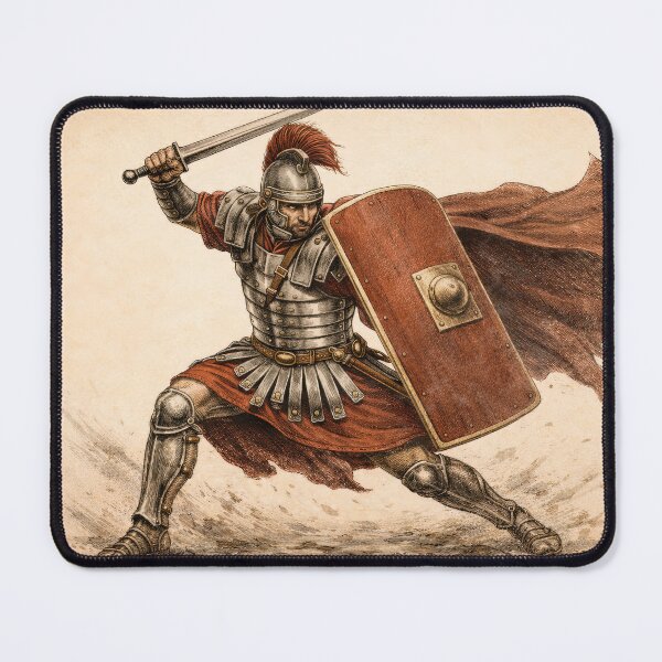 Item preview, Roman Legionnaire Battle Warrior Illustration designed and sold by Retr0Tshirts.